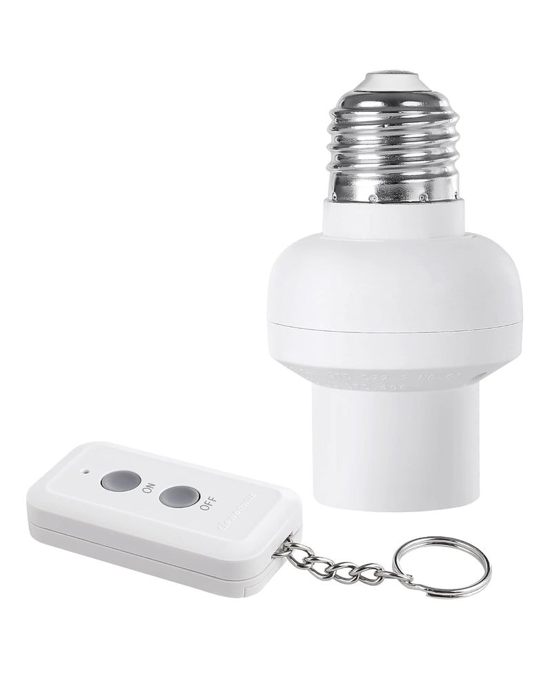DEWENWILS Remote Control Light Bulb Socket, Wireless Light Bulbs Socket Switch Kit with Controller, Remote Light Socket E26/E27 Base for Pull Chain Light Fixture, No Wiring, Programmed, ETL Listed - Image 1